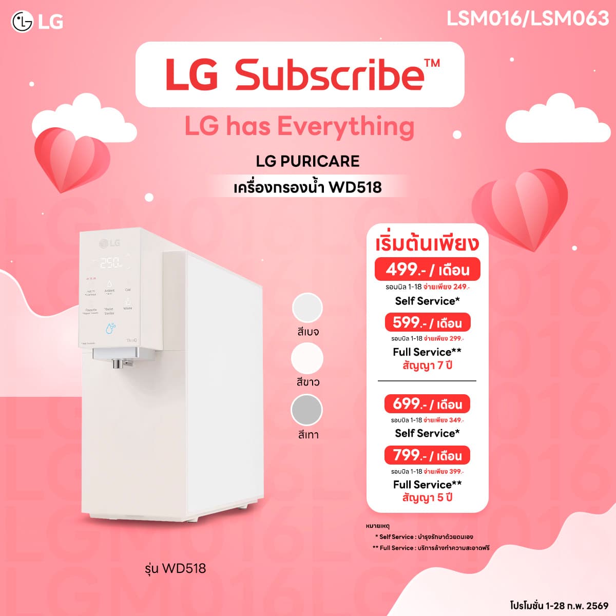เครื่องกรองน้ำ LG PURICARE รุ่น WD518