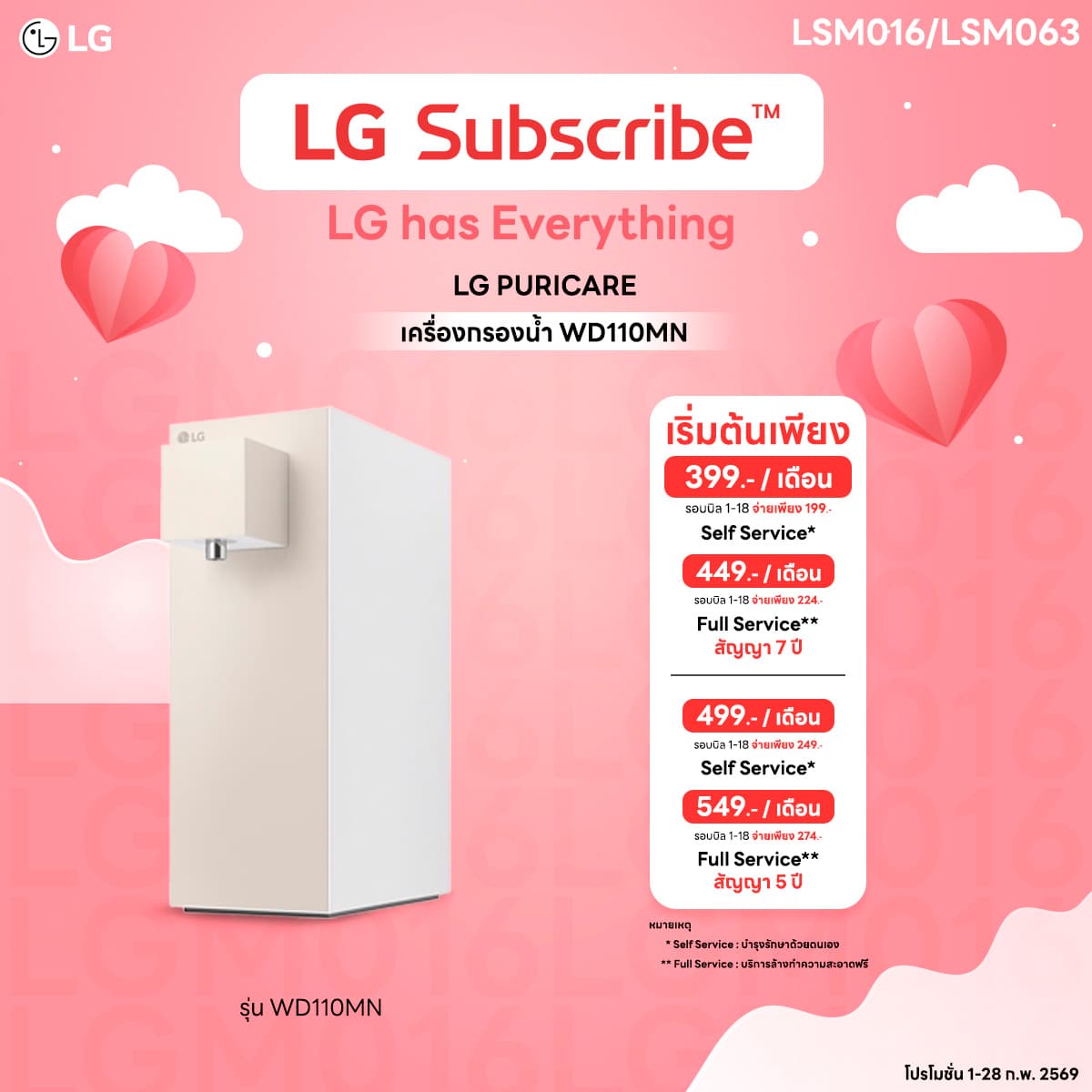 เครื่องกรองน้ำ LG PURICARE รุ่น WD110MN